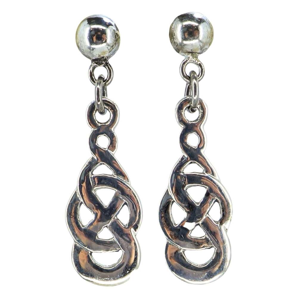 925 Sterling Silver Celtic Knot Dangle Earrings